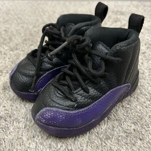 Air Jordan 12 Retro Field Purple Black Shoes Sneakers US 6C Baby Toddler